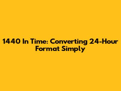 1440 In Time: Converting 24-Hour Format Simply