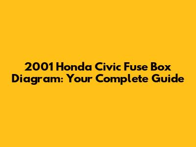 2001 Honda Civic Fuse Box Diagram: Your Complete Guide