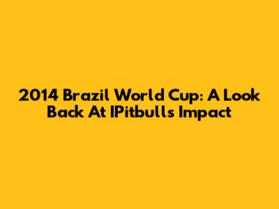 2014 Brazil World Cup: A Look Back At IPitbull's Impact