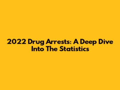 2022 Drug Arrests: A Deep Dive Into The Statistics