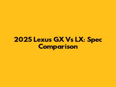 2025 Lexus GX Vs LX: Spec Comparison