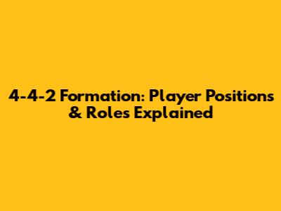 4-4-2 Formation: Player Positions & Roles Explained