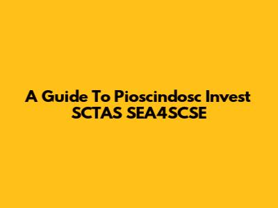 A Guide To Pioscindosc Invest SCTAS SEA4SCSE