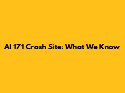 AI 171 Crash Site: What We Know