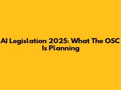 AI Legislation 2025: What The OSC Is Planning