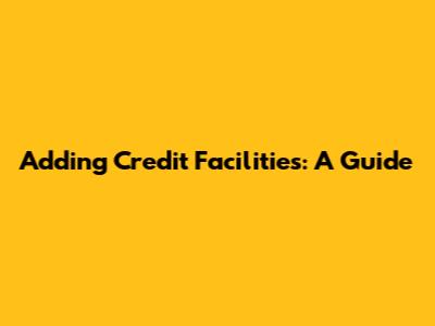 Adding Credit Facilities: A Guide