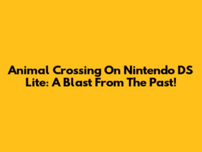 Animal Crossing On Nintendo DS Lite: A Blast From The Past!