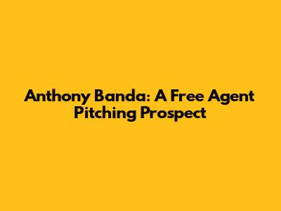 Anthony Banda: A Free Agent Pitching Prospect