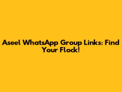 Aseel WhatsApp Group Links: Find Your Flock!