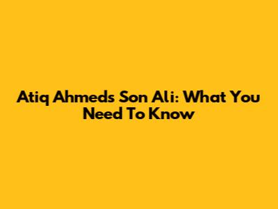 Atiq Ahmed's Son Ali: What You Need To Know