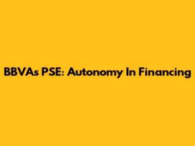 BBVA's PSE: Autonomy In Financing