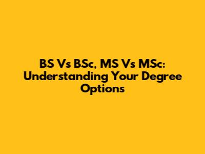 BS Vs BSc, MS Vs MSc: Understanding Your Degree Options
