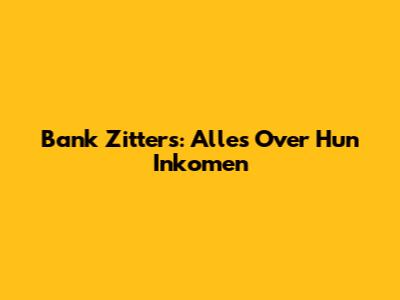 Bank Zitters: Alles Over Hun Inkomen