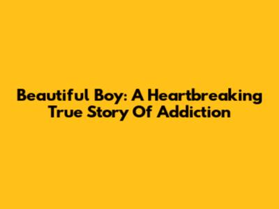 Beautiful Boy: A Heartbreaking True Story Of Addiction