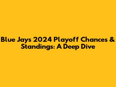 Blue Jays 2024 Playoff Chances & Standings: A Deep Dive