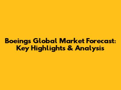 Boeing's Global Market Forecast: Key Highlights & Analysis
