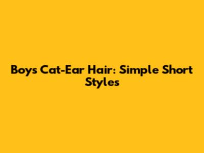 Boy's Cat-Ear Hair: Simple Short Styles