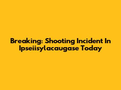 Breaking: Shooting Incident In Ipseiisylacaugase Today
