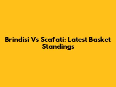 Brindisi Vs Scafati: Latest Basket Standings