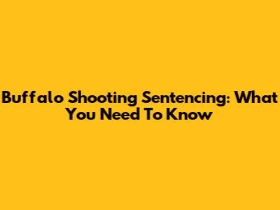 Buffalo Shooting Sentencing: What You Need To Know