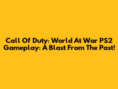 Call Of Duty: World At War PS2 Gameplay: A Blast From The Past!