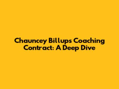 Chauncey Billups' Coaching Contract: A Deep Dive
