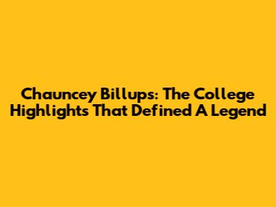 Chauncey Billups: The College Highlights That Defined A Legend