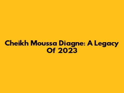 Cheikh Moussa Diagne: A Legacy Of 2023