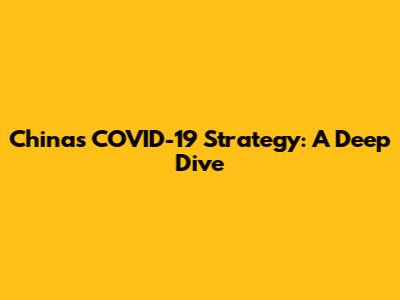 China's COVID-19 Strategy: A Deep Dive