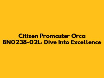 Citizen Promaster Orca BN0238-02L: Dive Into Excellence