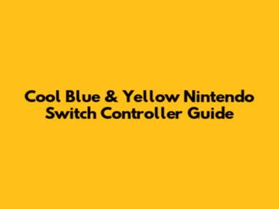 Cool Blue & Yellow Nintendo Switch Controller Guide