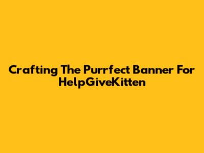 Crafting The Purrfect Banner For HelpGiveKitten
