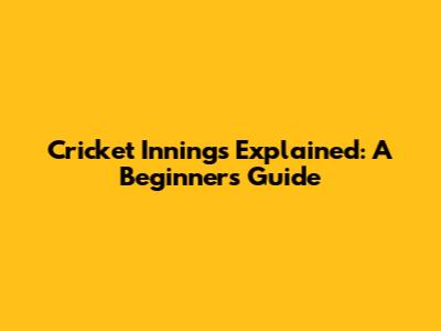 Cricket Innings Explained: A Beginner's Guide