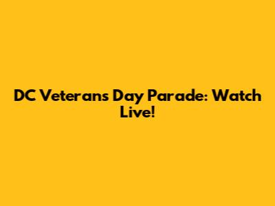 DC Veterans Day Parade: Watch Live!