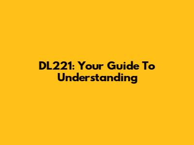 DL221: Your Guide To Understanding