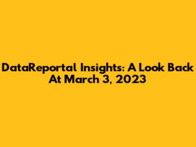 DataReportal Insights: A Look Back At March 3, 2023