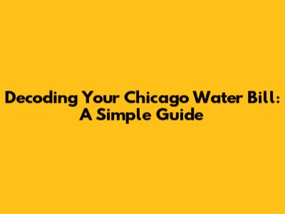 Decoding Your Chicago Water Bill: A Simple Guide