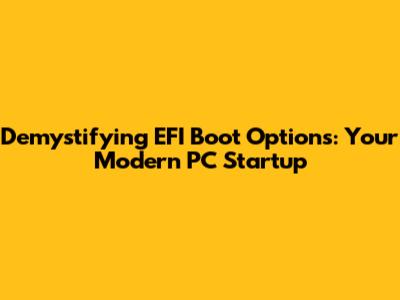 Demystifying EFI Boot Options: Your Modern PC Startup