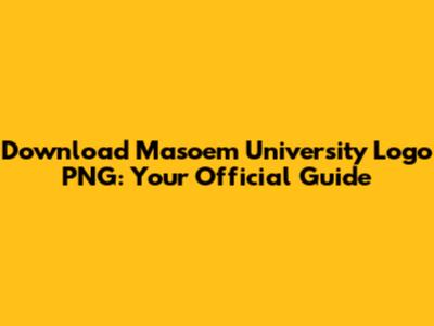 Download Ma'soem University Logo PNG: Your Official Guide
