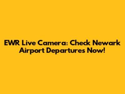 EWR Live Camera: Check Newark Airport Departures Now!