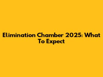 Elimination Chamber 2025: What To Expect