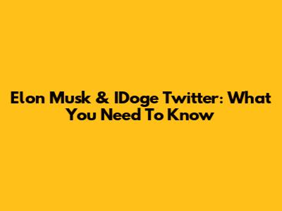Elon Musk & IDoge Twitter: What You Need To Know