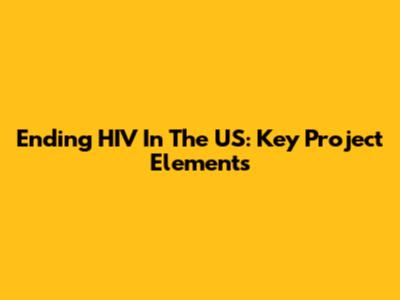 Ending HIV In The US: Key Project Elements