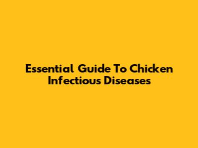Essential Guide To Chicken Infectious Diseases