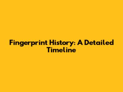 Fingerprint History: A Detailed Timeline