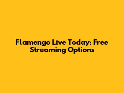 Flamengo Live Today: Free Streaming Options