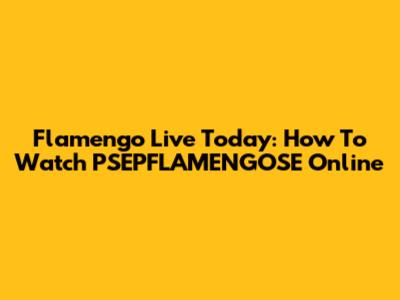 Flamengo Live Today: How To Watch PSEPFLAMENGOSE Online