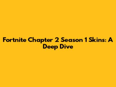 Fortnite Chapter 2 Season 1 Skins: A Deep Dive