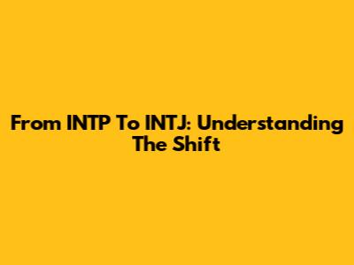 From INTP To INTJ: Understanding The Shift