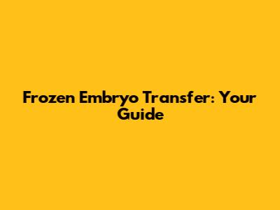 Frozen Embryo Transfer: Your Guide